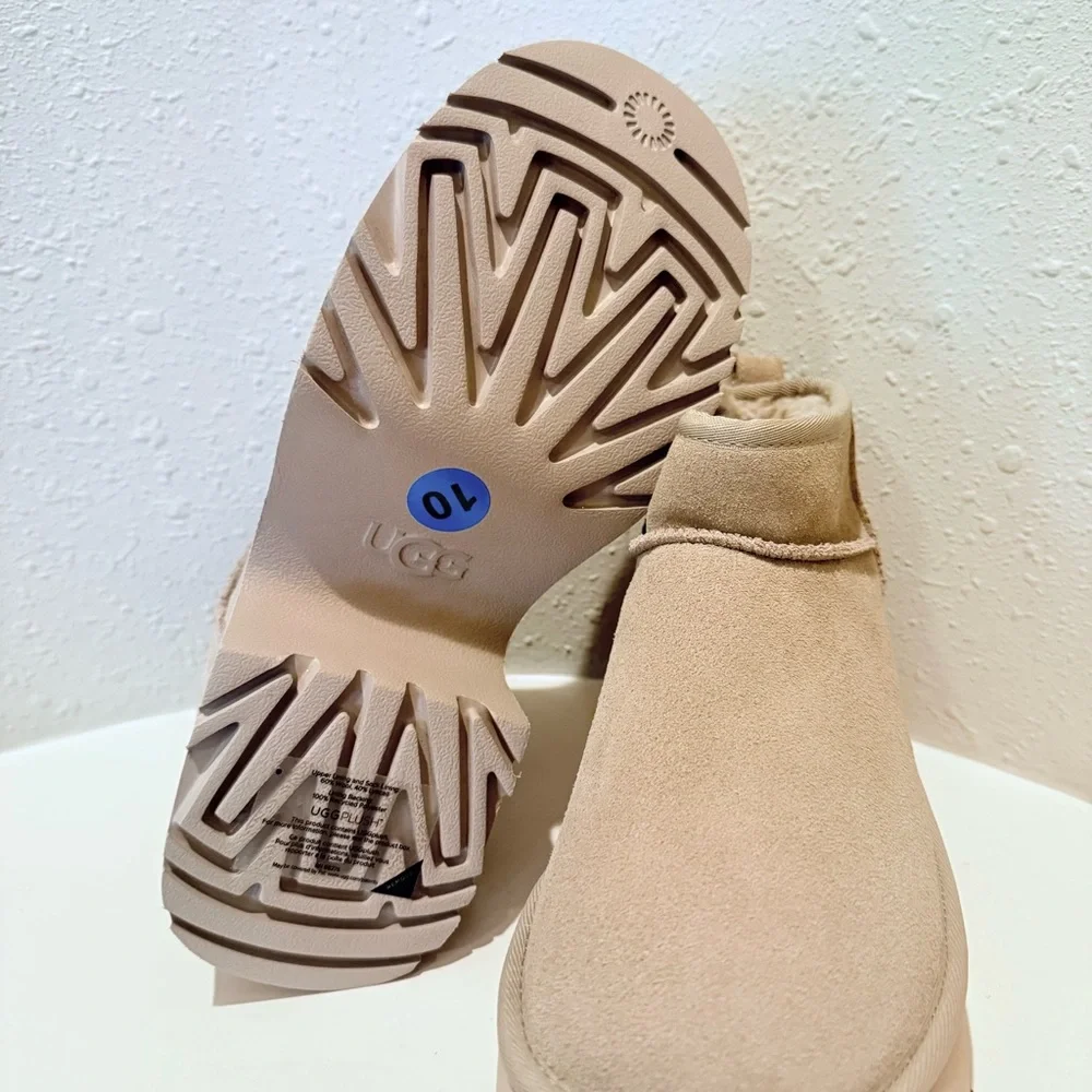 UGG Classic Ultra Mini New Heights Beige Women’s Boots Size 10 NWT
